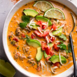 Creamy beef taco soup